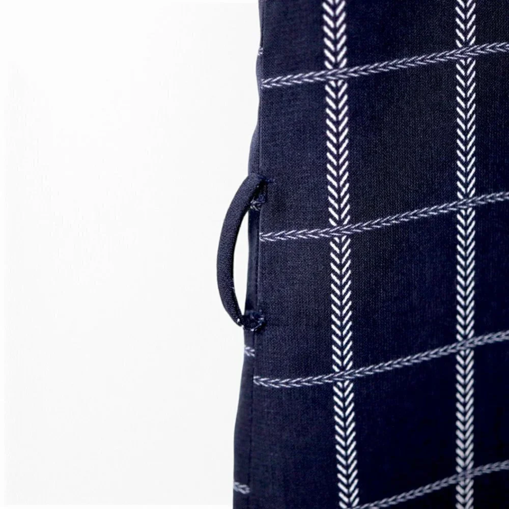 EUC Monteau Summer Dress Mini - Size Small - Navy blue/white herringbone pattern